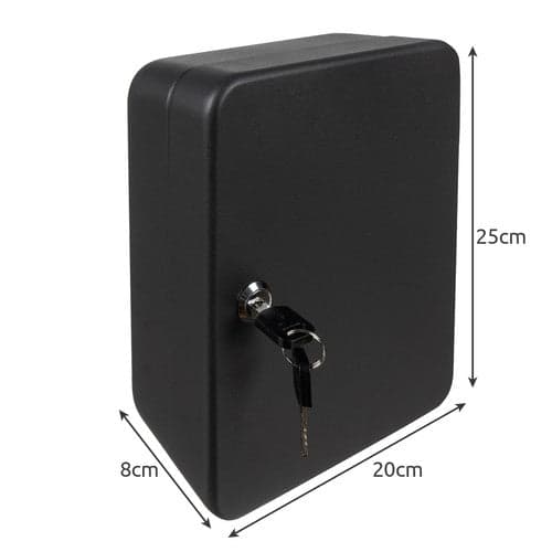 Key Cabinet with Lock 48 Hooks Graphite 25x20x8 cm incl 2 keys