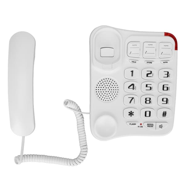 Fastnettelefon med forstærket lyd, ledning, store knapper og 3 billedknapper