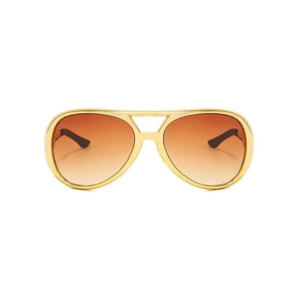 Elvis Presley Solbriller Festbriller, Guld, 145 mm