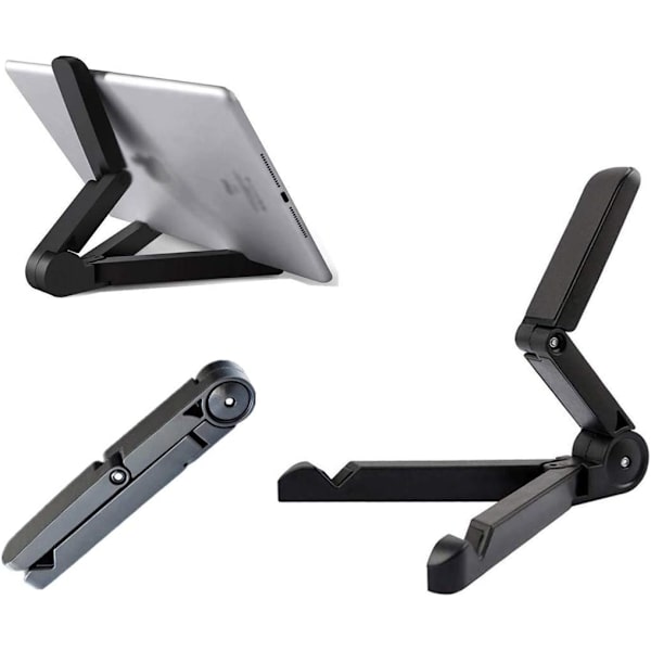 Adjustable Tablet Stand, Foldable Phone Stand for Desk Black