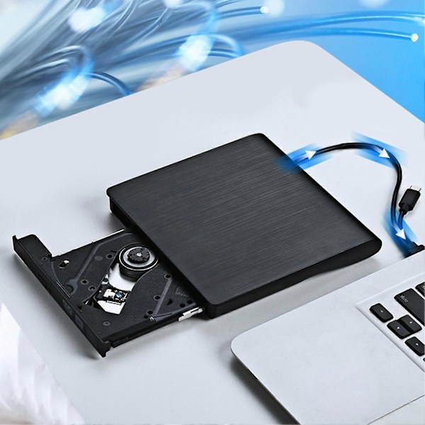 Ulkoinen DVD-asema, kannettava, nopea luku- ja kirjoitus, yhden napsautuksen poltto, uudelleenkirjoitettava Type-C USB 3.0 DVD/VCD/CD-RW-poltin, kirjoitin, soitin, tietokone