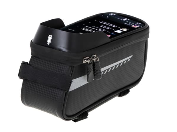 Waterproof bicycle bag with phone holder for frame/handlebar universal