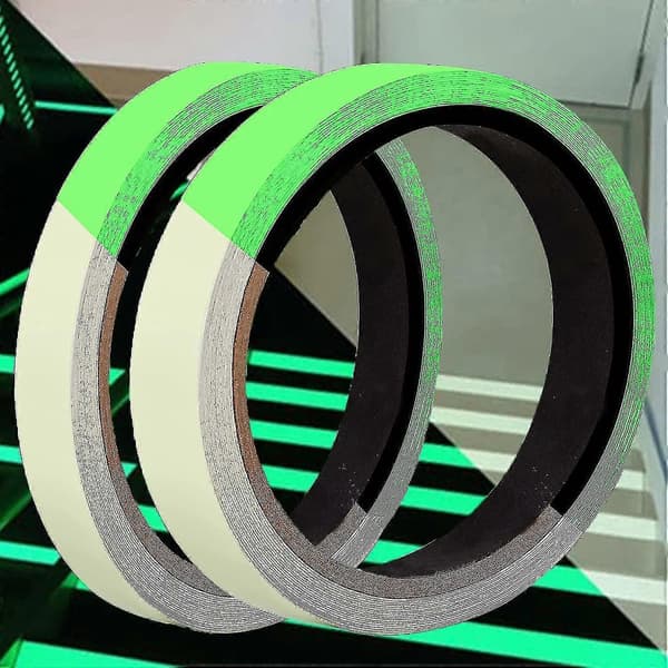 Tape 2cm * 3m - selvlysende, reflekterende Grønn 2 stk