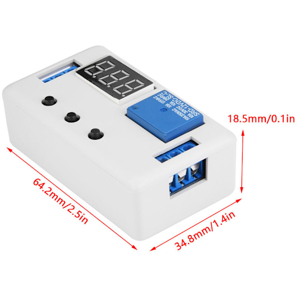 12V justerbart timerrelæ automatisk kontrolkontaktmodul med LED-display