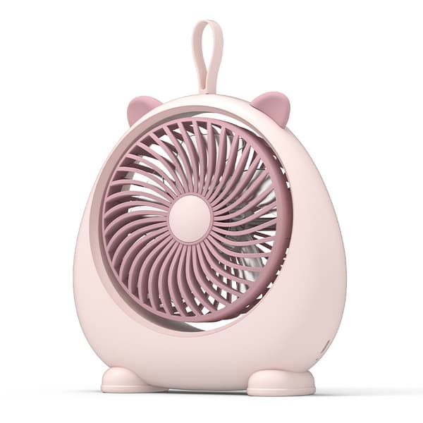 Bordventilator Støjsvag Ventilator Studenterkollegium Kontor Mini Ventilator USB Genopladelig Ventilator - FARVE: PK