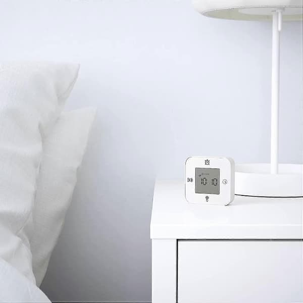 Klocka/termometer/alarm/timer, 4 funktioner Bordsklocka (vit)