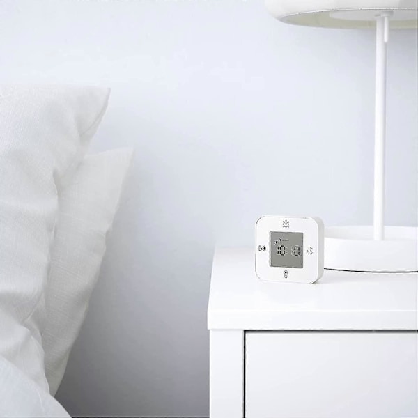 Ur/termometer/alarm/timer, 4-i-1 Bordur (hvid)