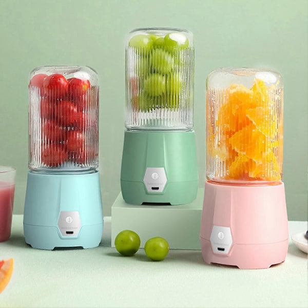 1 Sett 260ML Elektrisk Juicer USB-Lading Sterk Motor 4 Blader Arbeidsbesparende Lekkasjesikker Avrundet Kropp Trådløs Juicer Kjøkkenredskap