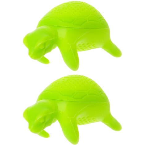 Pakke skilpaddeform silikon teinfuser løsblad tefilter diffuser kjøkkenverktøy gadgets (grønn)