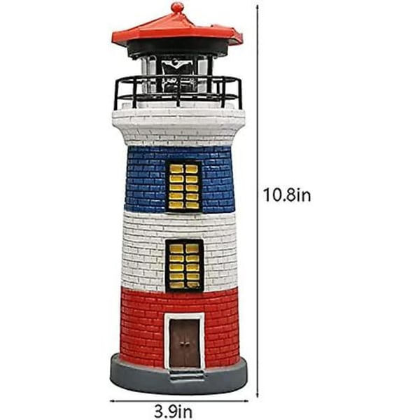 Ny produkt, Solar Lighthouse Garden Lighthouse Solar LED-belysning Roterande dekorativ landskapslampa