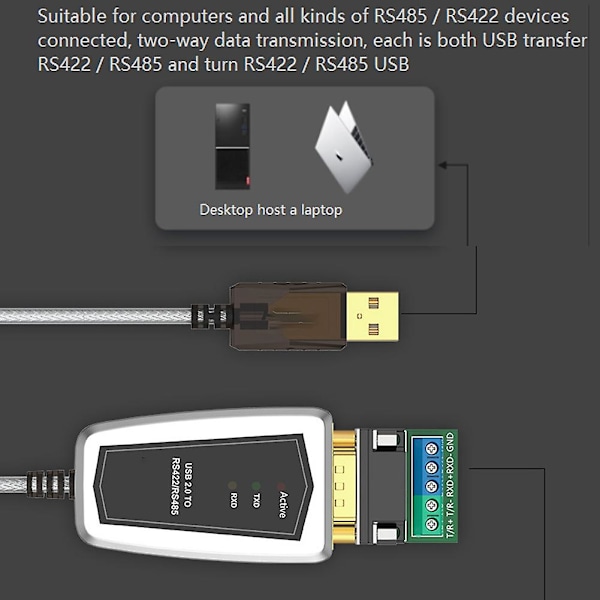 Usb 2.0 - Rs485 Rs422 Sarjaportin Muunninsovitin Kaapeli - Siru 8 7