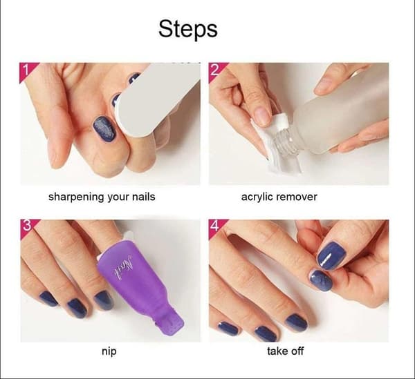 Soak off cap clip for nail polish removal