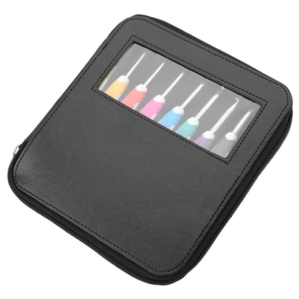 Crochet Hook Set - 9 Pcs Ergonomic Needle Tools with Smooth Plastic Handles and Aluminum Hooks #1