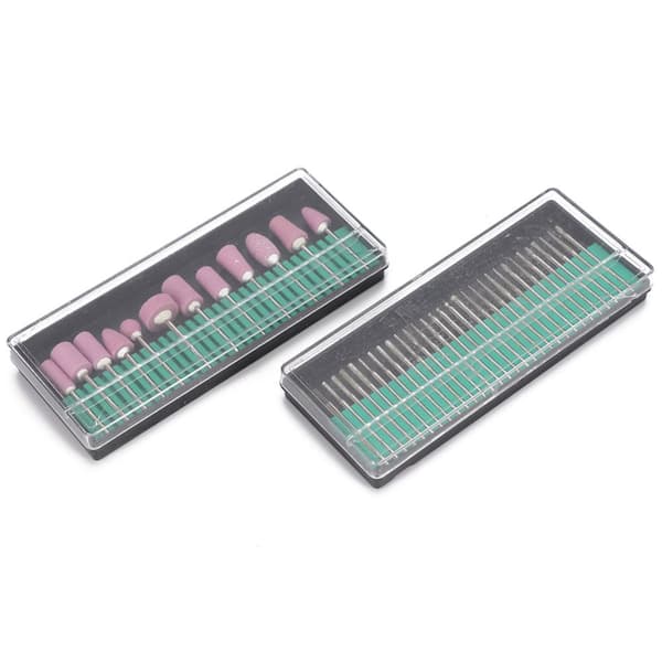 Nail Drill Bits Needle Set Nail Polishing Burr Manicure Pedicure Accessory Tool (12+30pcs)