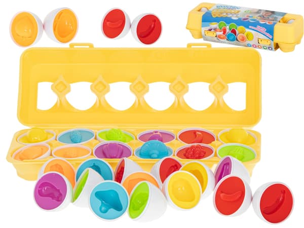 Matching Egg Puzzle Plastic 12-pack - Shapes and Colors