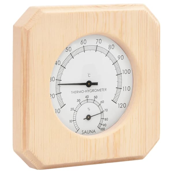 vidaXL 2-i-1 Bastutermometer & Hygrometer Timglas Set Massiv Furu
