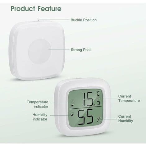 Innendørs Termometer, Hjem Termometer 3 Stykker Mini LCD Bærbart Innendørs Termometer Hygrometer -20℃ 60℃, 10% 99% RF Egnet for Barn