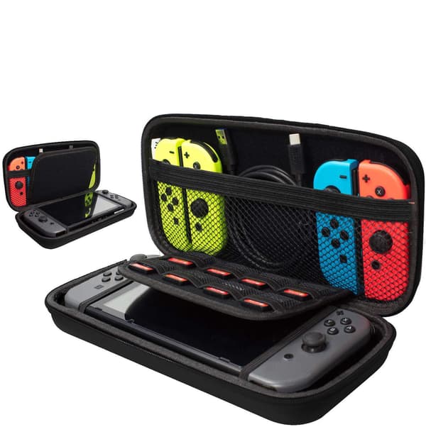 Hård opbevaringskasse, etui kompatibel med Nintendo Switch, sort