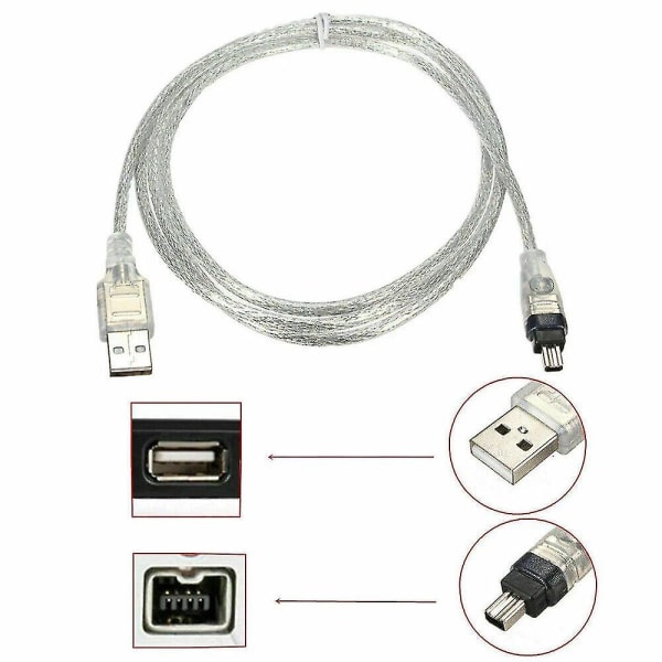 For Mini Dv Minidv Usb Data Cable Firewire Ieee 1394 Hdv Camcorder To Edit Pc 2024-New