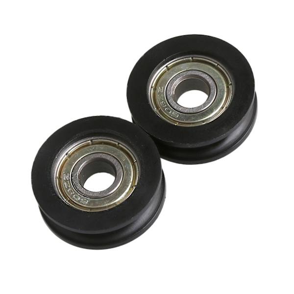 Rullar, Blockar, Skivor 4st U-typ Spårhjul Rullager Rulle Svart 3x1cm