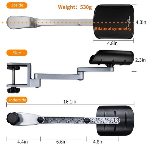 Adjustable Aluminum Movable Forearm Support Silver