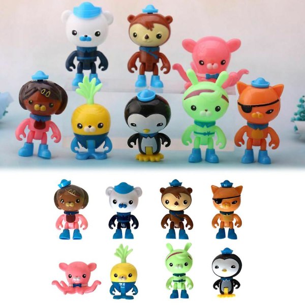 Barn Gåvor 8st/set The Octonauts Figurer Octo Crew Pack Playset Actionfigur Dockleksak Dekor