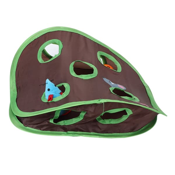 Foldable Cat Toy Set - Interactive Mouse Hunt with Bell Ball for Play and Hunting