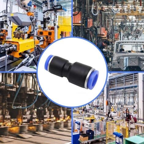 Lige pneumatiske stik 6 mm til 8 mm – 10 stk. – Hurtigkoblinger til kompressor – Høj trykmodstand