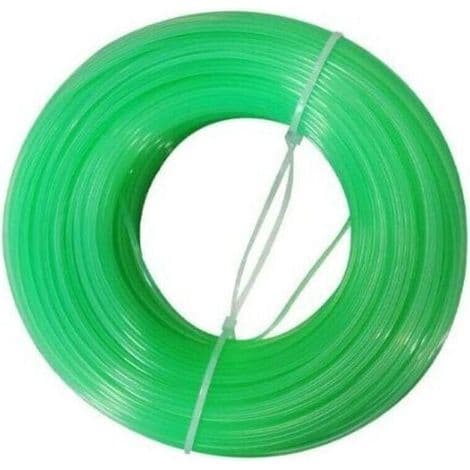 Universell grønn trimmertråd, 1,6 mm rund diameter, 100 m kutterull