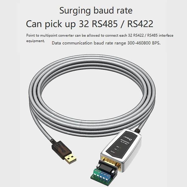USB 2.0 til RS485 RS422 Seriell Konverter Adapterkabel til - Chip Windows 10 8 7