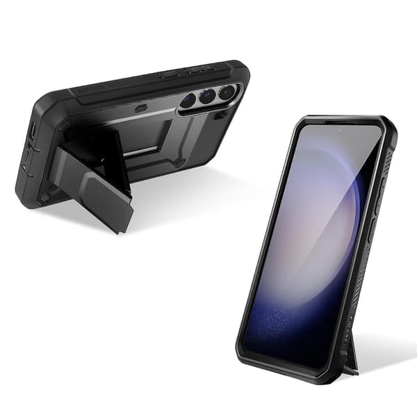 Galaxy S23 Støtsikkert Deksel Stativ Supcase Unicorn Beetle Pro Svart