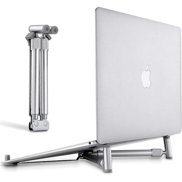 Bärbart Laptopställ, Justerbart Laptopställ för MacBook Pro, Aluminium Skrivbord Vikbart Kompakt Universellt Dator Kylställ för 12 13 15 17 tum