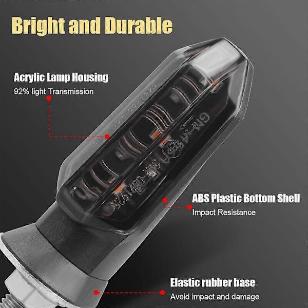 4 stk. 12V 8mm Mini Motorcykel LED Blinklys Gul Blinkende Lys Blinklys Lampe Moto Indikator Lampe Tilbehør