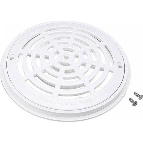 Rund bunddrænrist til swimmingpool - Diameter 18 x 20,3 cm - Hvid