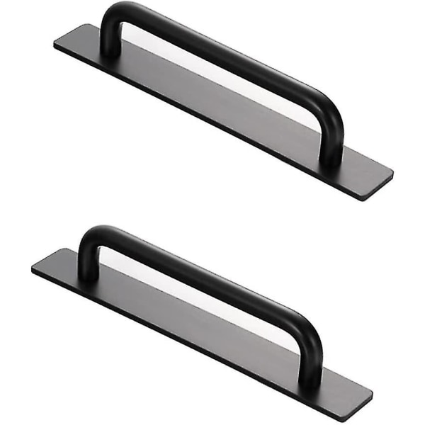 Självhäftande handtag 2 delar självhäftande fönster- och dörrhandtag Instant dörrhandtag Självhäftande aluminiumhandtag Möbelhandtag (svarta)
