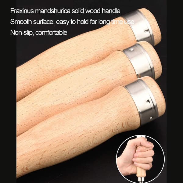 Trämejsel Krom-vanadinstålkonstruktion, Ergonomiskt grepphandtag Stålände, Bladskydd, 18mm