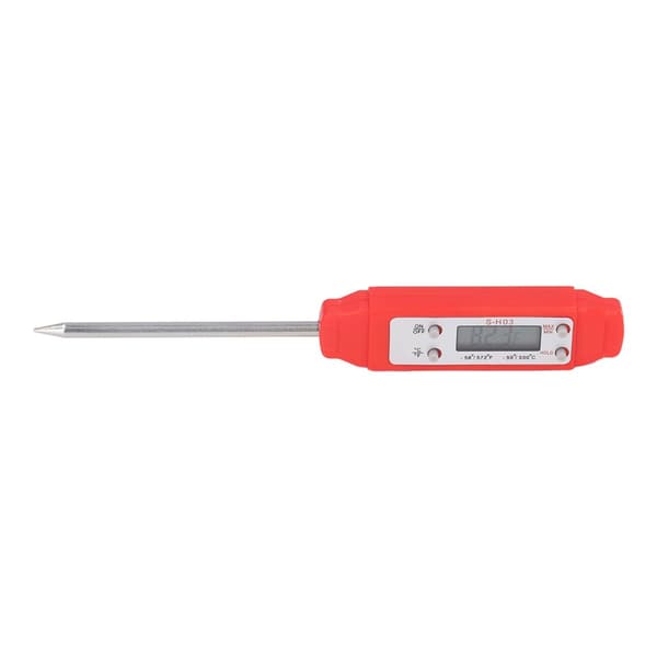 High-precision digital food thermometer - Automatic calibration, pen model, red