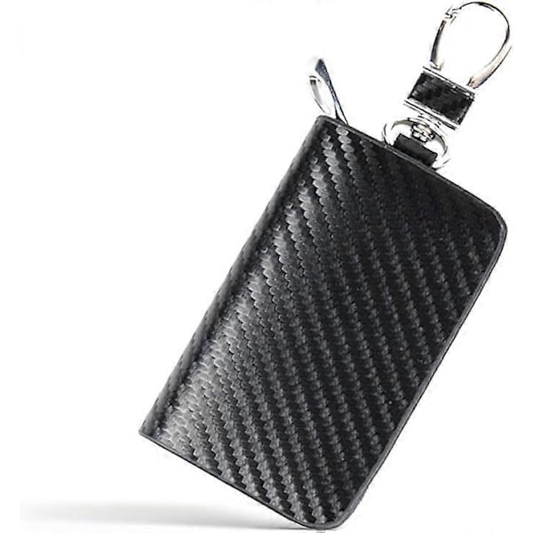 1 Svart Bilnyckel Fob, Läder Bilnyckel Fob, Nyckel Fob Skydd, PU Läder Nyckel Fob Skydd med Bilnyckelring, Mini Myntficka, Nyckel Fob Skydd för W