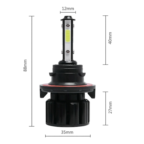 H13/9008 LED-ajovalolamppujen sarja 4-puolinen 360 korkea/matala säde LED-lamput 6500k 200w