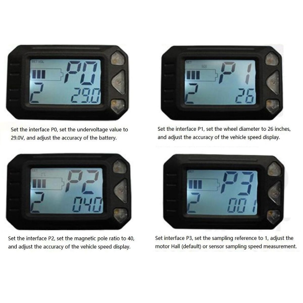 24V 36V Justerbar El-Scooter Instrument Display Skärm Switch Accelerator för 5,5 Tums Sco