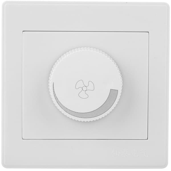 Takfläkt hastighetskontrollbrytare, väggpanelknapp, vit, AC250V, 100W, 86x86mm