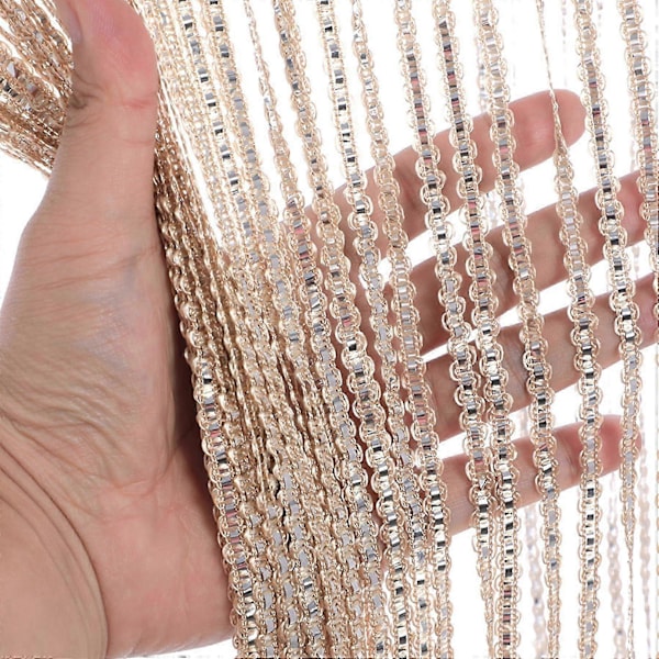 Helmiverhot oviaukkoon, 100x200cm Helmillä koristellut boheemit oviverhot Kristalliverhot Glitter-helmioviverhot Makuuhuoneen yksityisyyssisustus (Samppanja) uusi