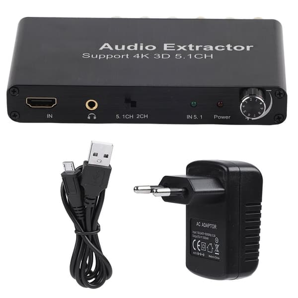 4K 3D HDMI Lyduttrekkerkonverter (EU-plugg)