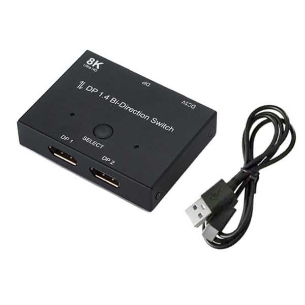 Displayport 1.4 Tosidig Switch Splitter 8k@60hz Tosidig Overføring Dp Splitter Konverter