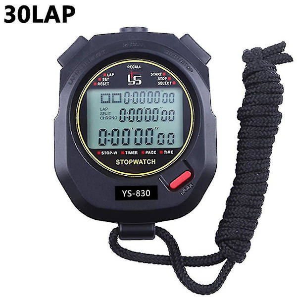 Stoppur Professionell Timer 3 Rå 10/30/100 Varv Split Minne Med Digital Extra Stor Skärm För Stoppur Sportspel Timer Räkna Upp Ner Vatten Re