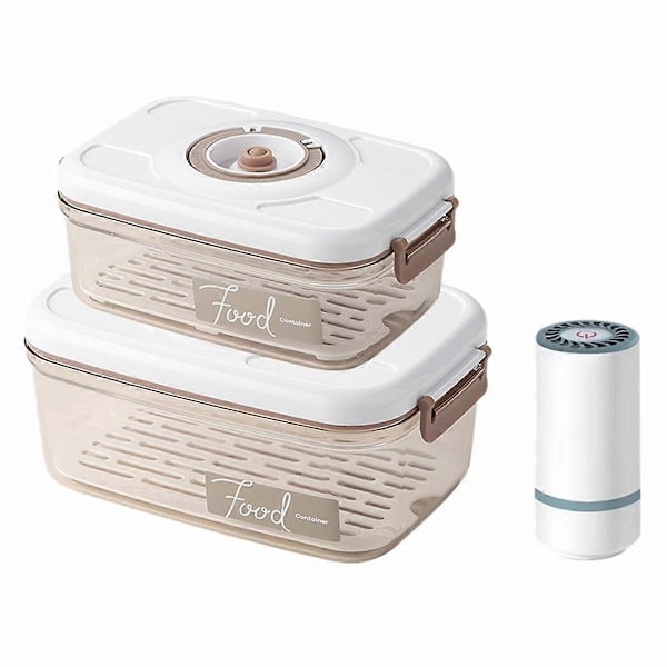 Smart Automatisk Vakuumförpackare med Vakuumförseglingsbehållare för Matförvaring Set 1.2L/2.1L Vakuum Fresh-Ke