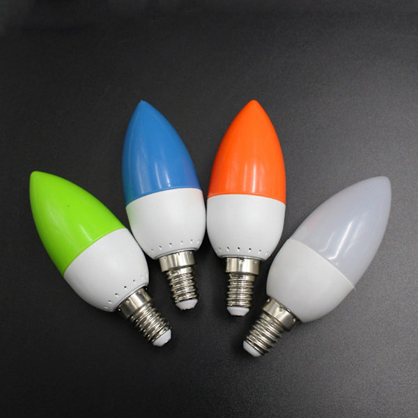 3x E14 LED Farvede Lyspære Spidser, Farvede Lys, Blå