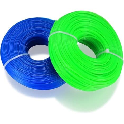 Rund nylontråd for gresstrimmer – Pakke med 2 spoler à 100m – Diameter 1,6 mm – Optimal kutteytelse