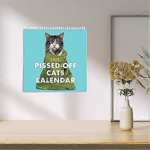 2024 Argsinte Katter Kalender, Rolig Katt Väggkalender, Söta Månadskalendrar, Kreativ Kalender Katt Hängande Kalender för Nyår, för Kattälskare