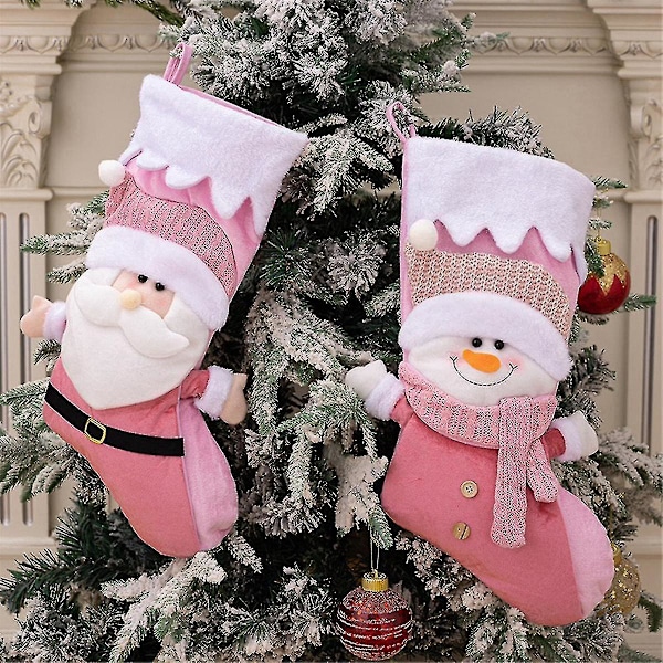 Julstrumpor Barnpresent Godisväska Tomte - Strumpor Hängande Julgransprydnad, Tomte